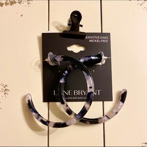 Grey and Black Tortoise Shell Hoop Earrings